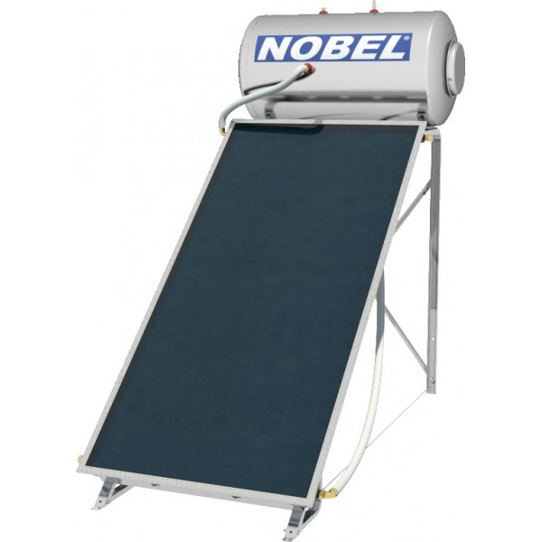 Ηλιακός θερμοσίφωνας NOBEL Classic 120lt/2τμ - Glass - Επιλεκτικός - Διπλής Ενέργειας - Βάση Ταράτσας